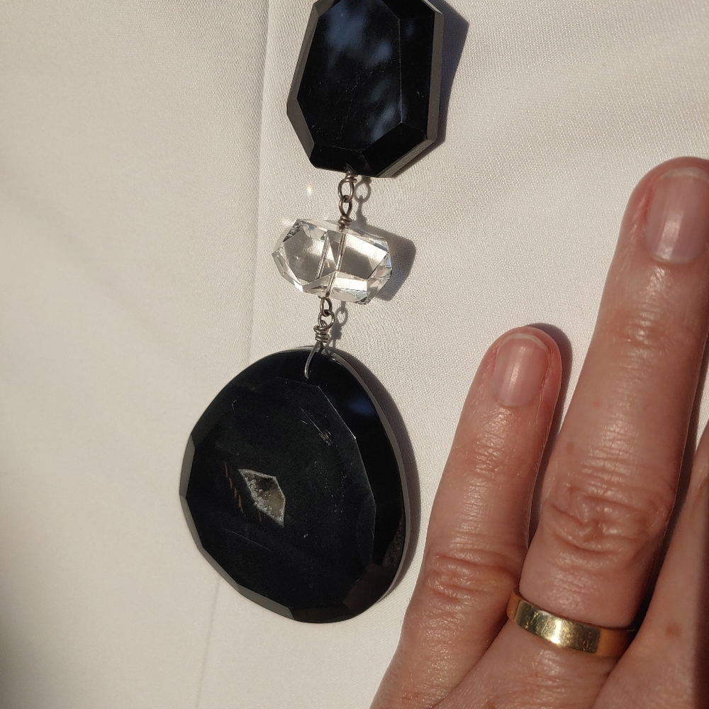 Deb Guyot Banded & Sliced Agate/Herkimer Quartz - image 4